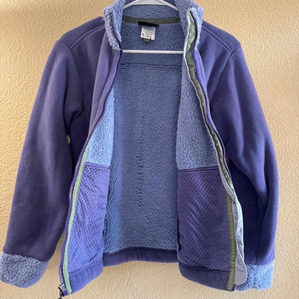 Patagonia Synchilla Fleece Jacket Womens Medium Purple Full Zip Sherpa Trim Med View 3